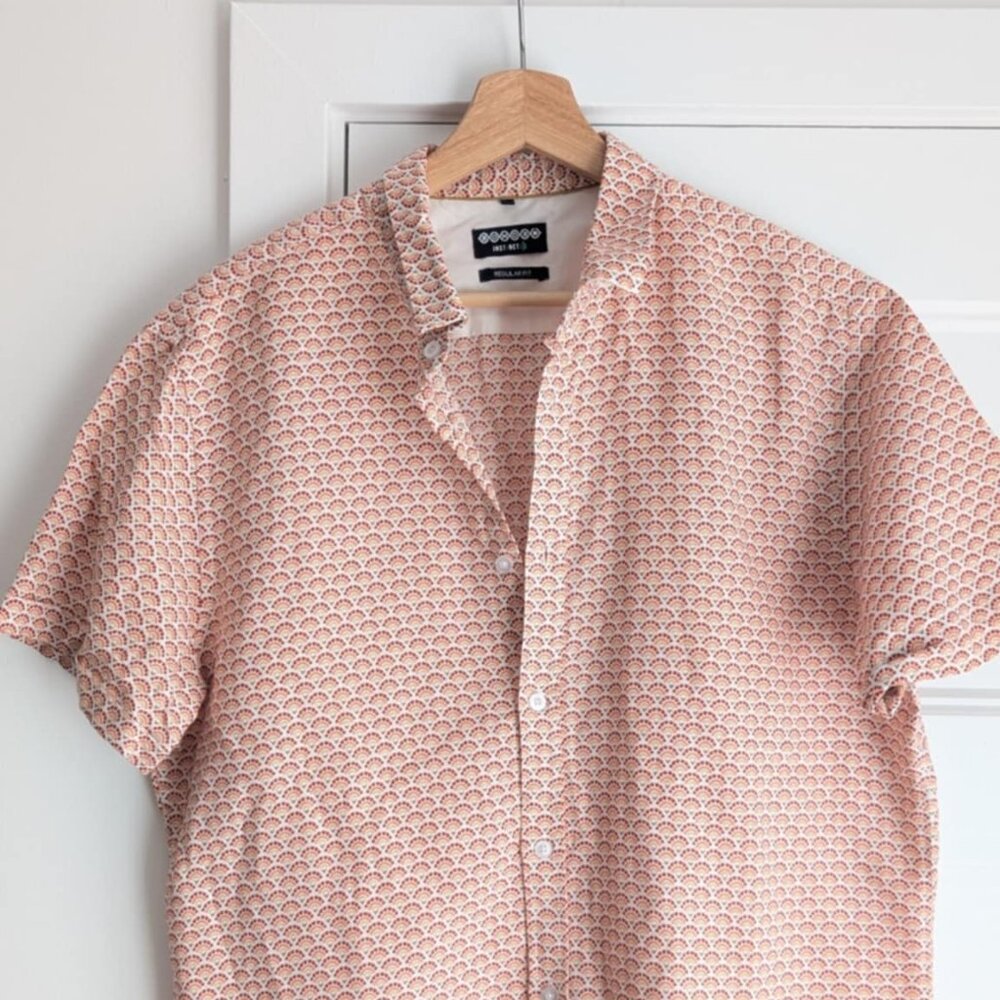 Chemise manches courte blanche et rose / orange - Bonobo